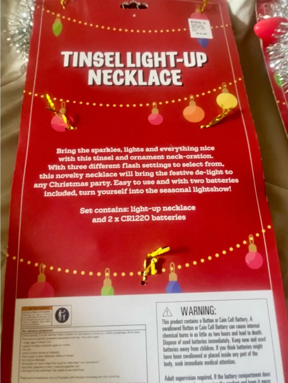 Christmas Tinsel Light-Up Necklace Bundle